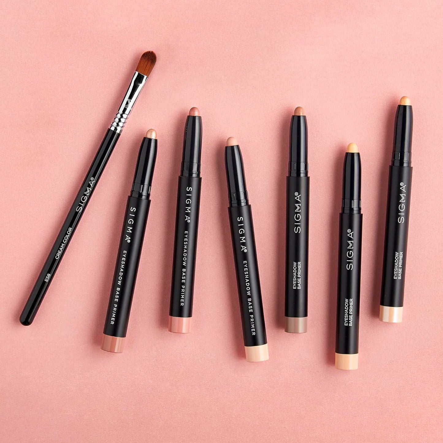 Sigma Beauty Eyeshadow Primer Crayon - Long-Lasting, Crease-Proof Eye Base in Bubbly Pinky Peach Champagne Shimmer