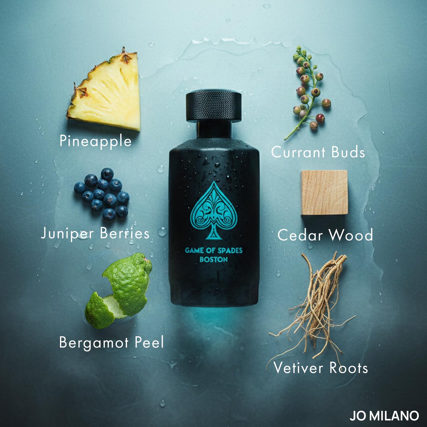 Jo Milano Game of Spades Boston Parfum Spray | 3.4 oz (100ml) | Sweet, Musky, Amber, Warm Spicy, Citrus, Bergamot Scent | Long Lasting Fragrance for Men and Women (Unisex)