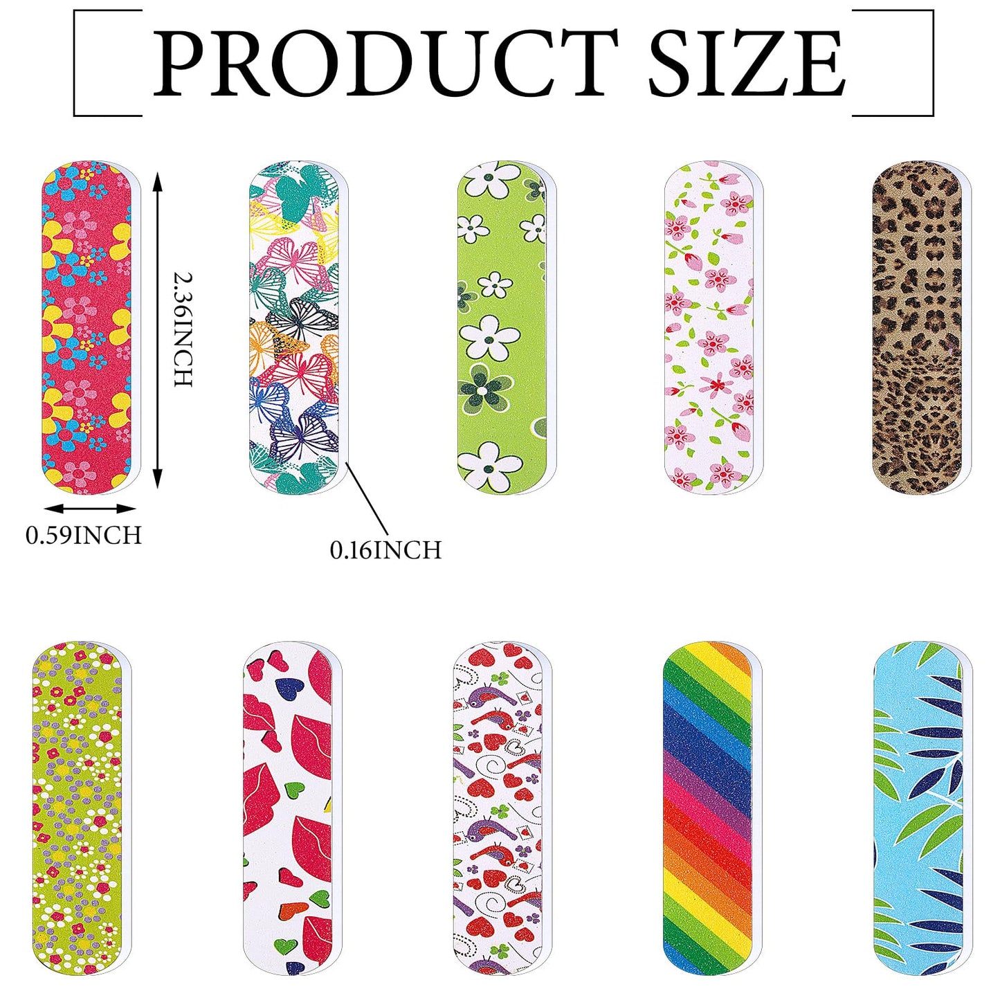 Sumind 100 Pack Mini Nail Files Bulk Double Sided Emery Boards Small Finger Nail Files Manicure Tools(2.36 x 0.59 x 0.16 Inch)