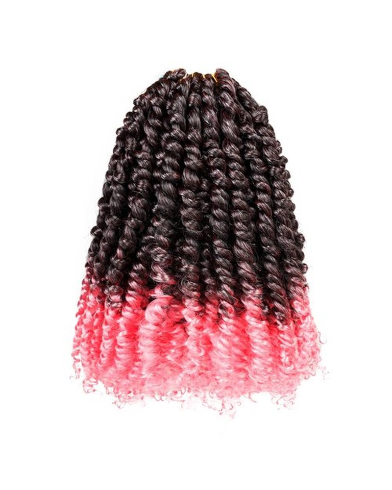 hahoness 10 Inch 8 Packs Pre Looped Passion Twist Crochet Hair for Black Women and Kids-Ombre Pink, Super Soft Bouncy Synthetic Braided Hair Extensions(10 Inch-8 Packs,T1B/Pink)