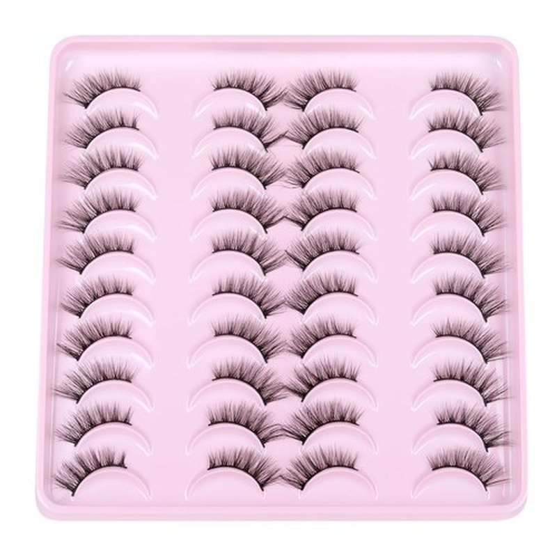 JIMIRE Half Lashes Natural Cat Eye Wispy False Eyelashes 13MM Short 3D Accent Corner Lashes Soft Fluffy Faux Mink Lashes 20 Pairs Pack