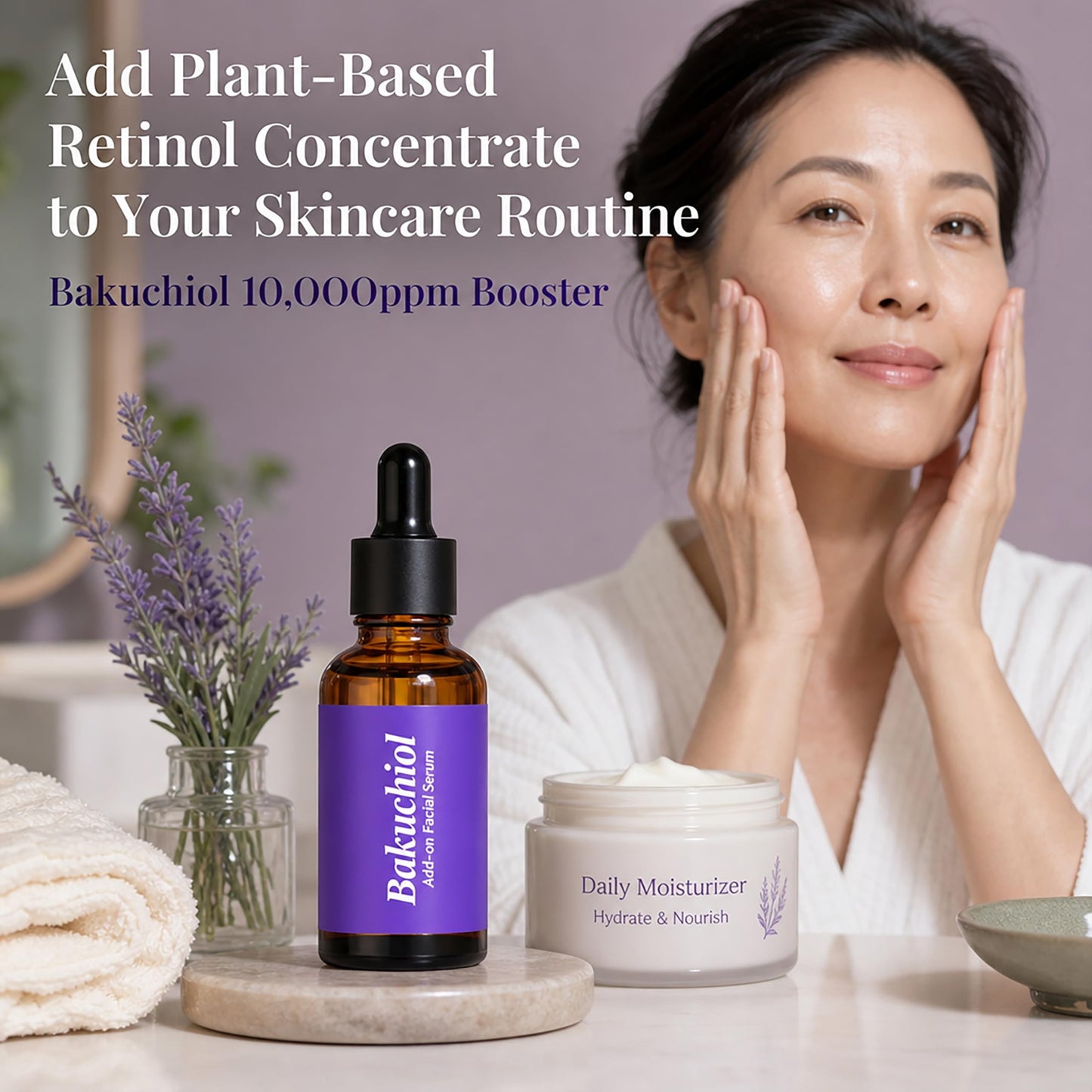 Korean Bakuchiol Oil Serum for Face - High-Potency Mix-in Concentrate - Bakuchiol Plumping Serum - Gentle Retinol Alternative for Wrinkle Care - Hydrating & Firming Anti-Aging Skincare 30ml