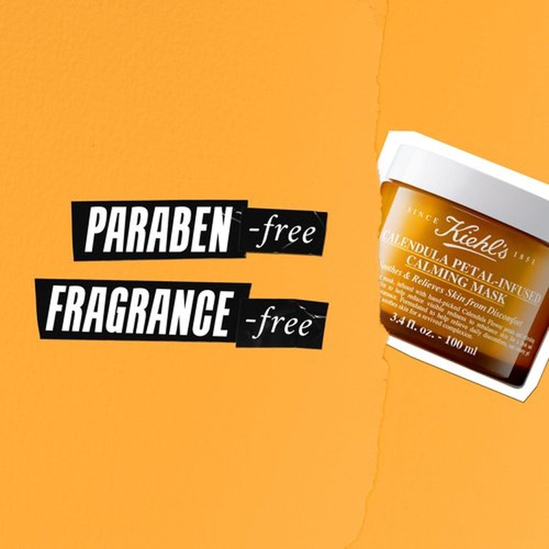 Kiehl's Calendula Petal Infused Calming Mask, Hydrating & Soothing Gel Face Mask for All Skin Types, Refreshes Dry Skin, with Calendula & Aloe Vera, Paraben-free, Fragrance-free - 3.4 fl oz