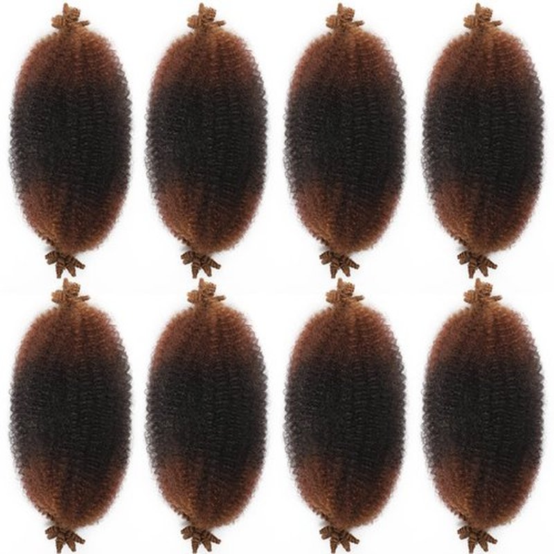 12 Inch Springy Afro Twist Hair 8 Packs Marley Twist Braiding Hair Pre-fluffed Spring Twist Hair Kinky Hair Afro Twist Hair Marley Hair for Faux Locs (12 Inch (Pack of 8), T1B/33/30#)