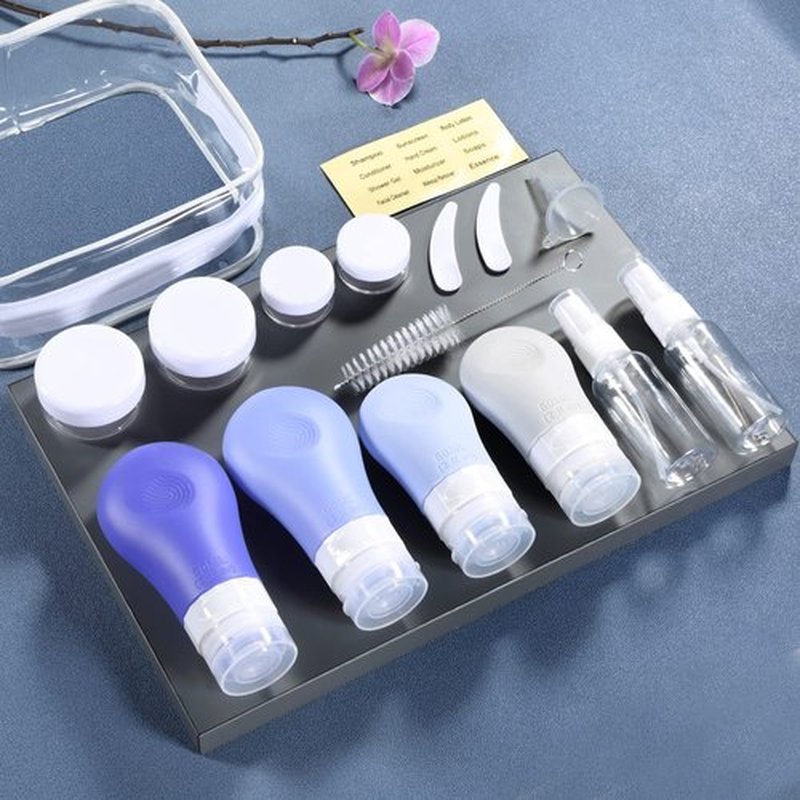 Gemice 16 Pack Silicone Travel Bottles Set for Toiletries, TSA Approved Travel Size Containers Leak Proof Silicone Squeezable Travel Accessories 2oz 3oz for Shampoo Conditioner Lotion Body Wash