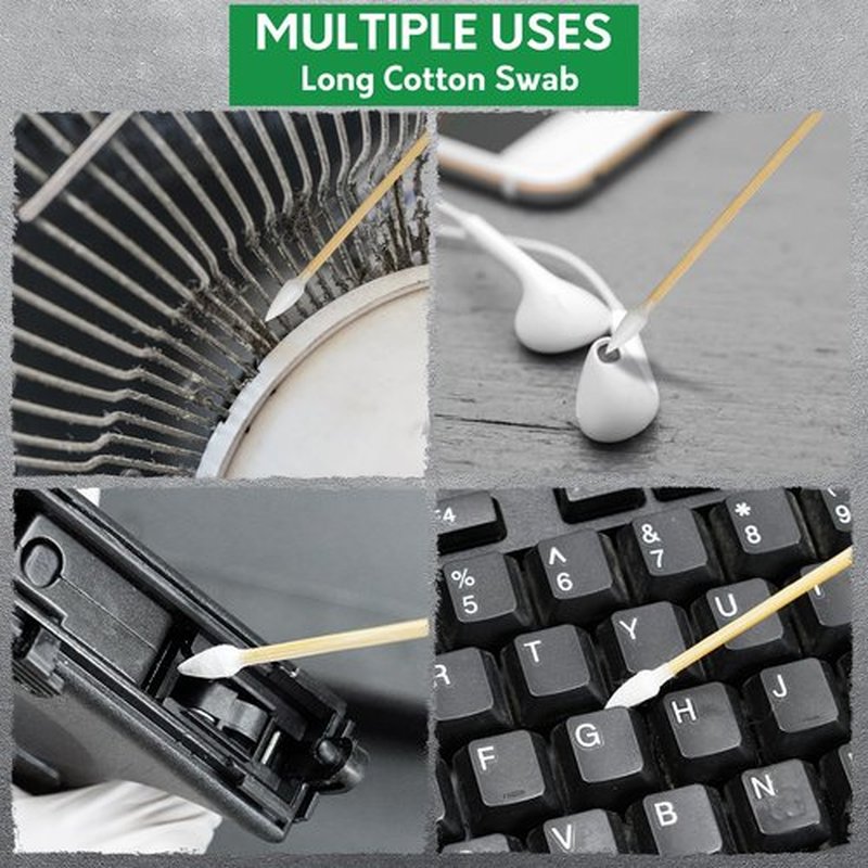 700PCS 6" Long Cotton Swabs - Strong Cleaning Swab with Bamboo Handle - Lint Free Cotton Swabs with Wooden Sticks - Cotton Tipped Applicators for Gun Cleaning, Makeup Removing, Pet Car (UrbanAbode)