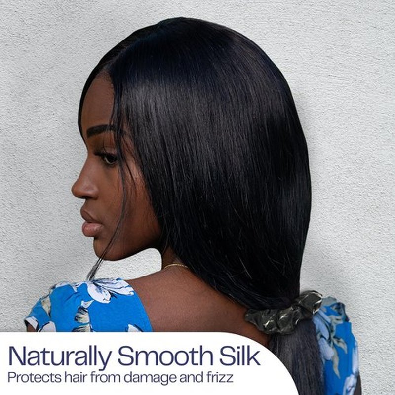Celestial Silk Mulberry Silk Scrunchies for Hair (Black Marble, White Marble, Black)