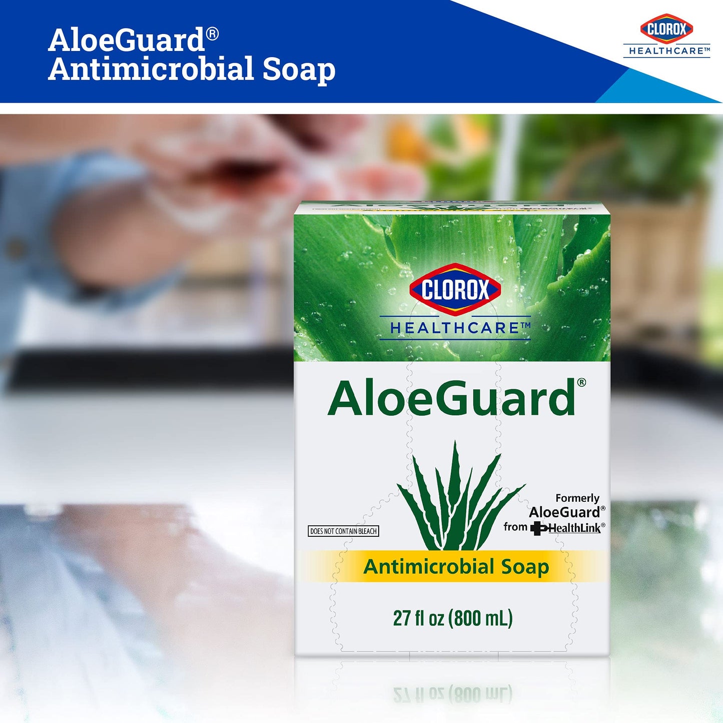 Clorox Healthcare AloeGuard Antimicrobial Hand Soap Refill Bag-in-Box, Chloroxylenol PCMX, Aloe Vera and Vitamin E, Triclosan-Free, 27 Fl Oz, 12 Pack