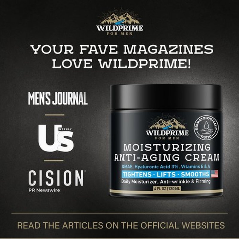 Men's Face Moisturizer Cream - Anti Aging & Wrinkle - Made in USA - Collagen, Hyaluronic Acid, Vitamins E & A, Avocado Oil - After Shave Lotion - Age Facial Skin Care, Day & Night Moisturizing, 4 oz