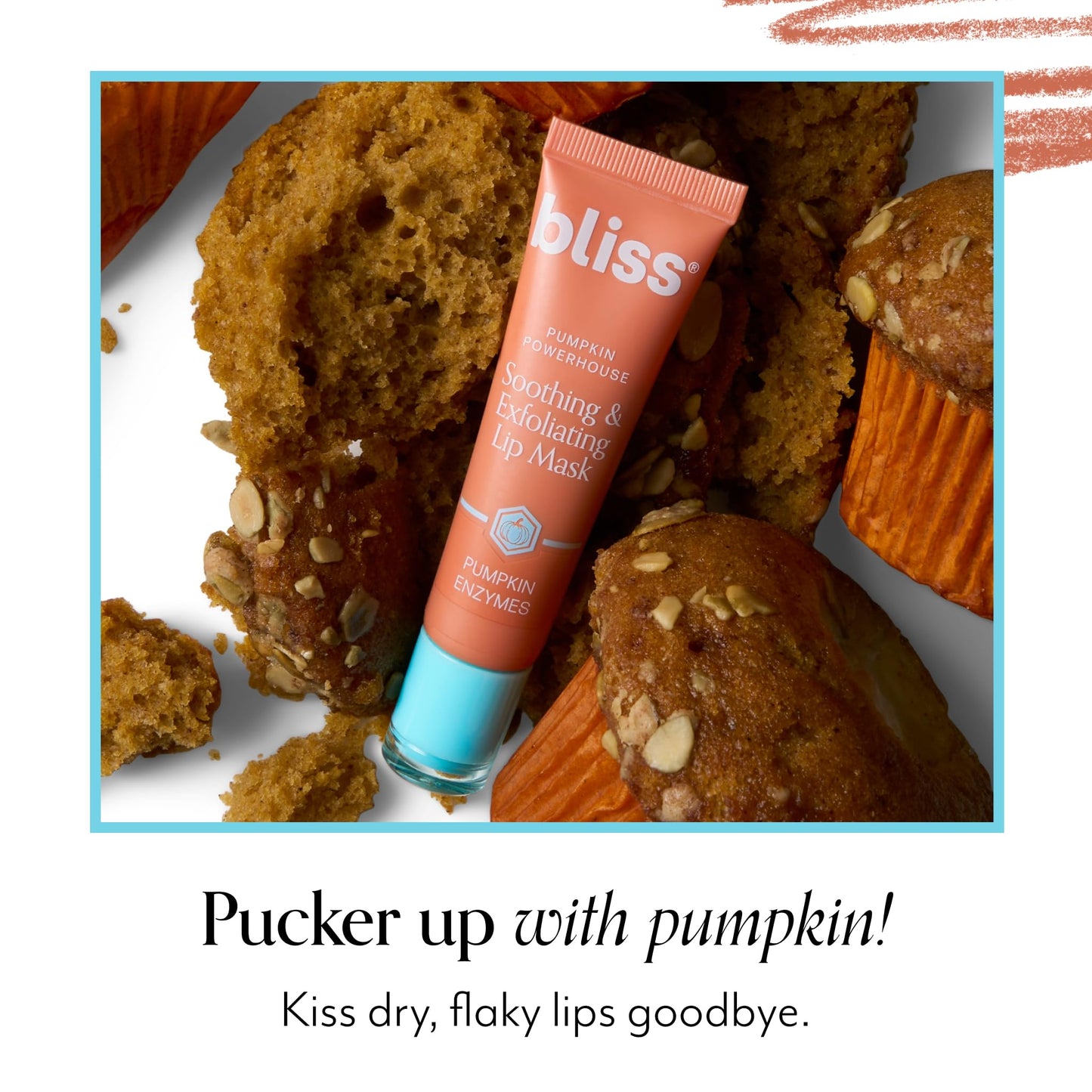 Bliss Pumpkin Powerhouse Exfoliating & Soothing Lip Mask | Hydrating Overnight Lip Balm Mask for Dry Lips