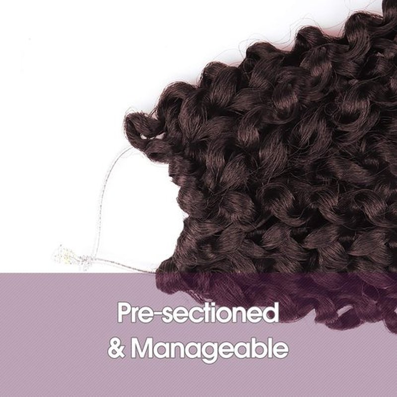 Passion Twist Hair - 18 Inch 7packs Light Brown Water Wave Crochet Braids Synthetic Braiding Hair Extensions (18 Inch 7Packs, 4#)…