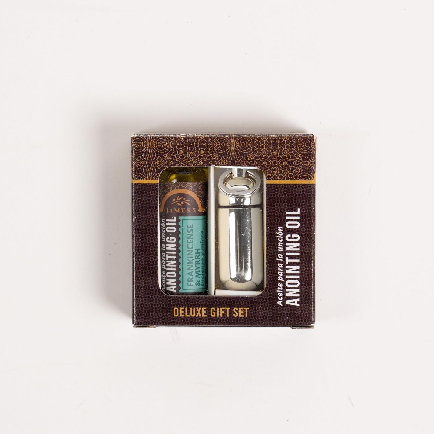 Broadman Church Supplies Anointing Oil & Holder Gift Set, with Key Ring and Eyedropper - Silver
