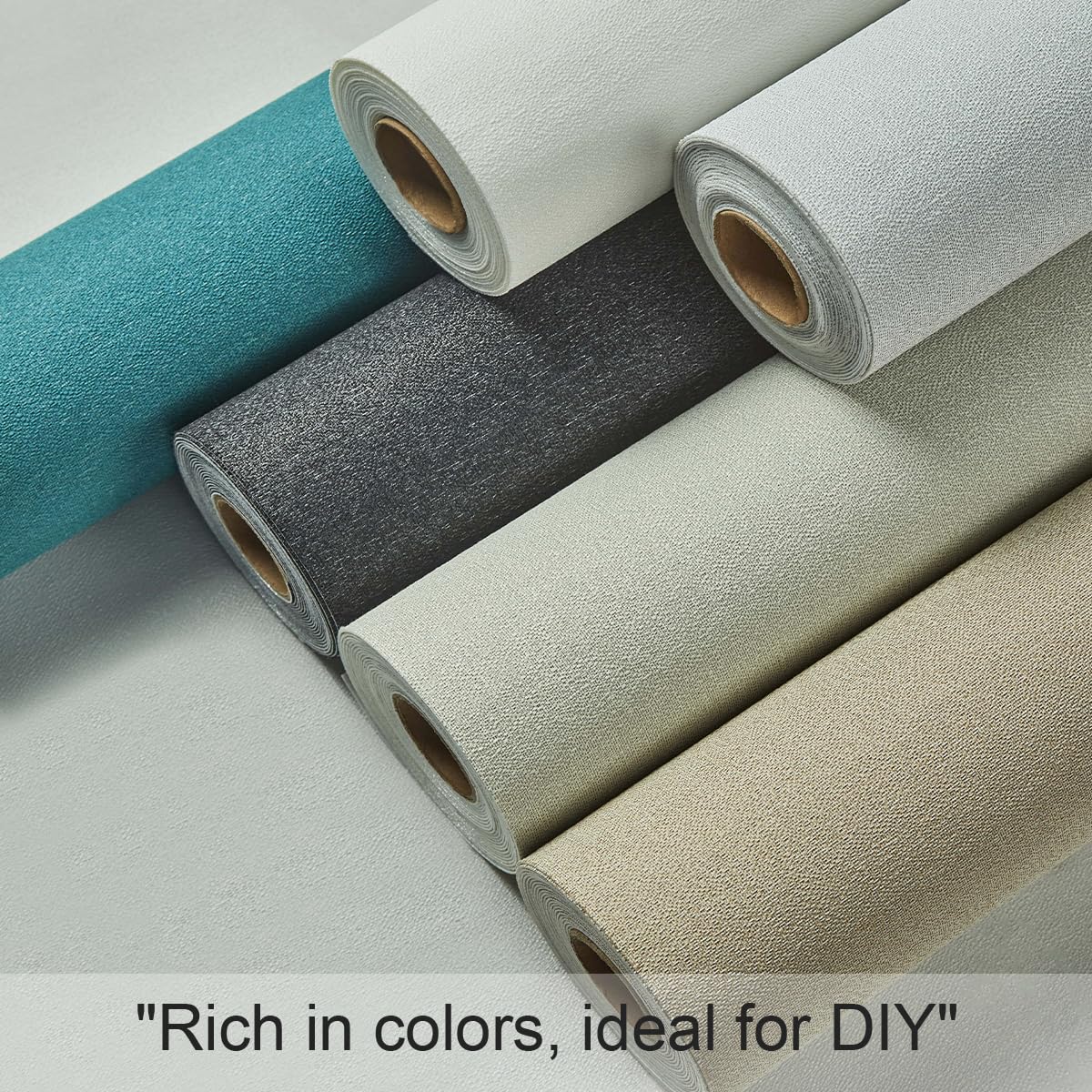QYSUMIAO Fabric Grasscloth Texture Self-Adhesive Wallpaper Linen Peel and Stick Wallpaper Easy to Apply Removable Easy to Clean for Bedroom Livingroom Cabinet 16.5inx236.2in -Brown
