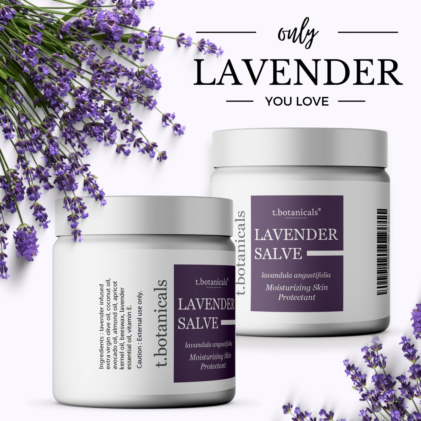 Lavender Salve, All Natural Moisturizing Lavender Balm, Skin Protectant Repair Ointment for Irritated Skin (4 oz)