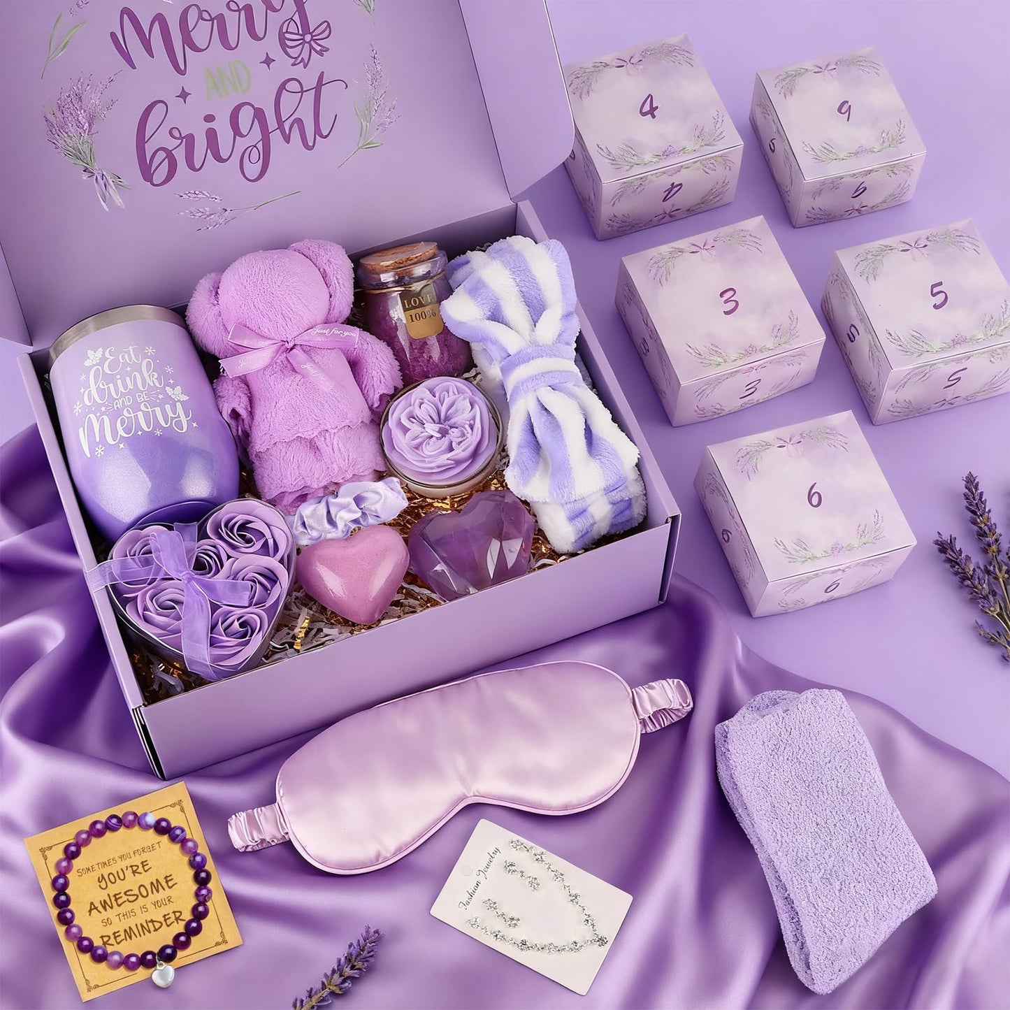 Advent Calendar 2025 - Advent Calendar for Adults - 12 Days Christmas Advent Calendar for Women - Lavender Spa Gift Baskets , Advent Beauty Calendar for Teenage Girls, Mom, Wife, Girlfriend, Sister 13Pcs