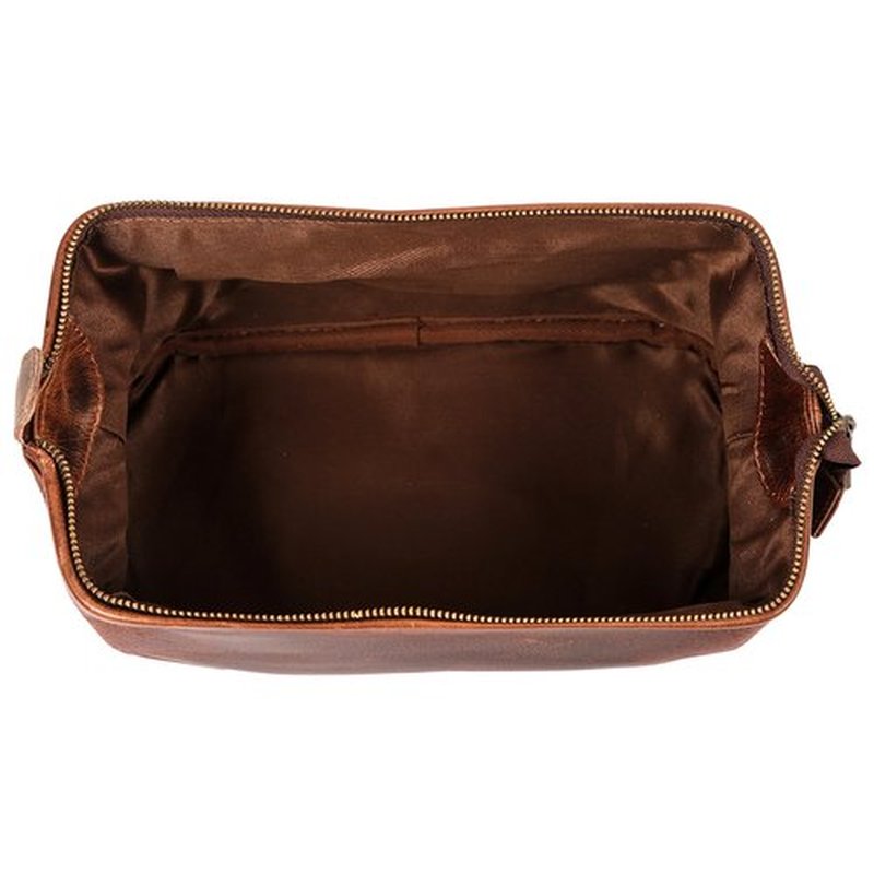 HLC Leather Toiletry Bag for Men - Best Gift for Men - Premium Genuine Leather Dopp Kit Shaving Kit Organizer Travel Kit Pouch Bag for Men - Large Size (Brown)