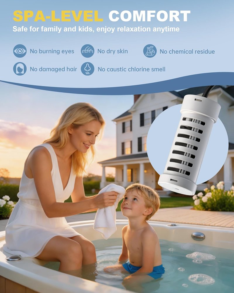 Salt Chlorine Generator - Hot Tub Salt Water Conversion Kit with USA Titanium Cell | For Spas Up to 2200 Gallons
