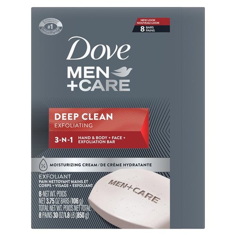 DOVE MEN + CARE Body and Face Bar More Moisturizing Than Bar Soap Deep Clean Effectively & Deodorant Stick Moisturizing Deodorant For 72-Hour Protection