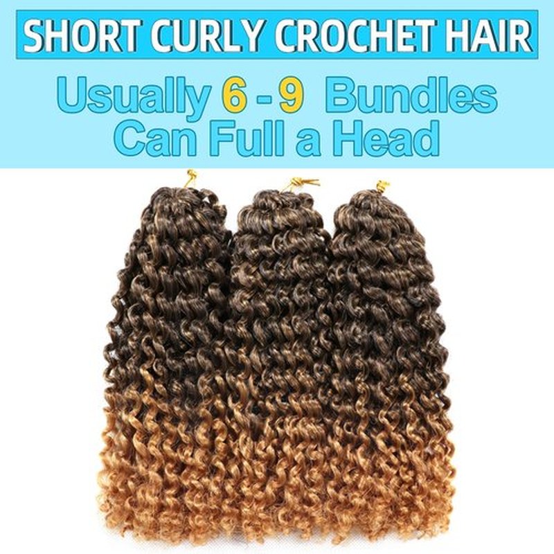 8 Inch Short Passion Twist Hair 3 Bundles Kinky Curly Crochet Hair for Black Women Curly Braiding Hair Crochet Braids Hair (3Bundles8Inch, 1B/27#)