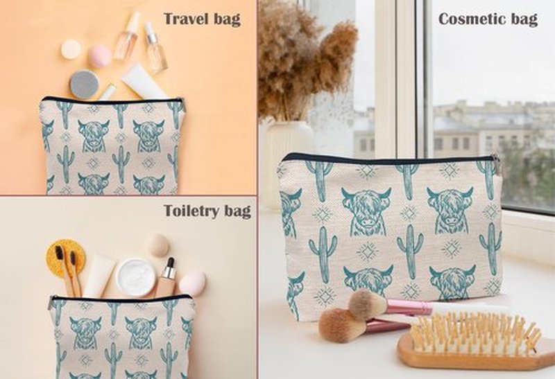Lacosu Western Makeup Bag,Western Gifts For Women,Cow Makeup Bag,Cowgirl Stuff,Western Stuff For Women,Western Gifts,Cowgirl Gifts(COW H)