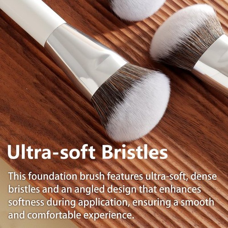 ALBEAUT 201 Angled Foundation Brush for Flawless Makeup Application Professional Liquid, Cream Powder Foundation Brush with Dense Bristles - Contoured for Precise Blending and Buffing