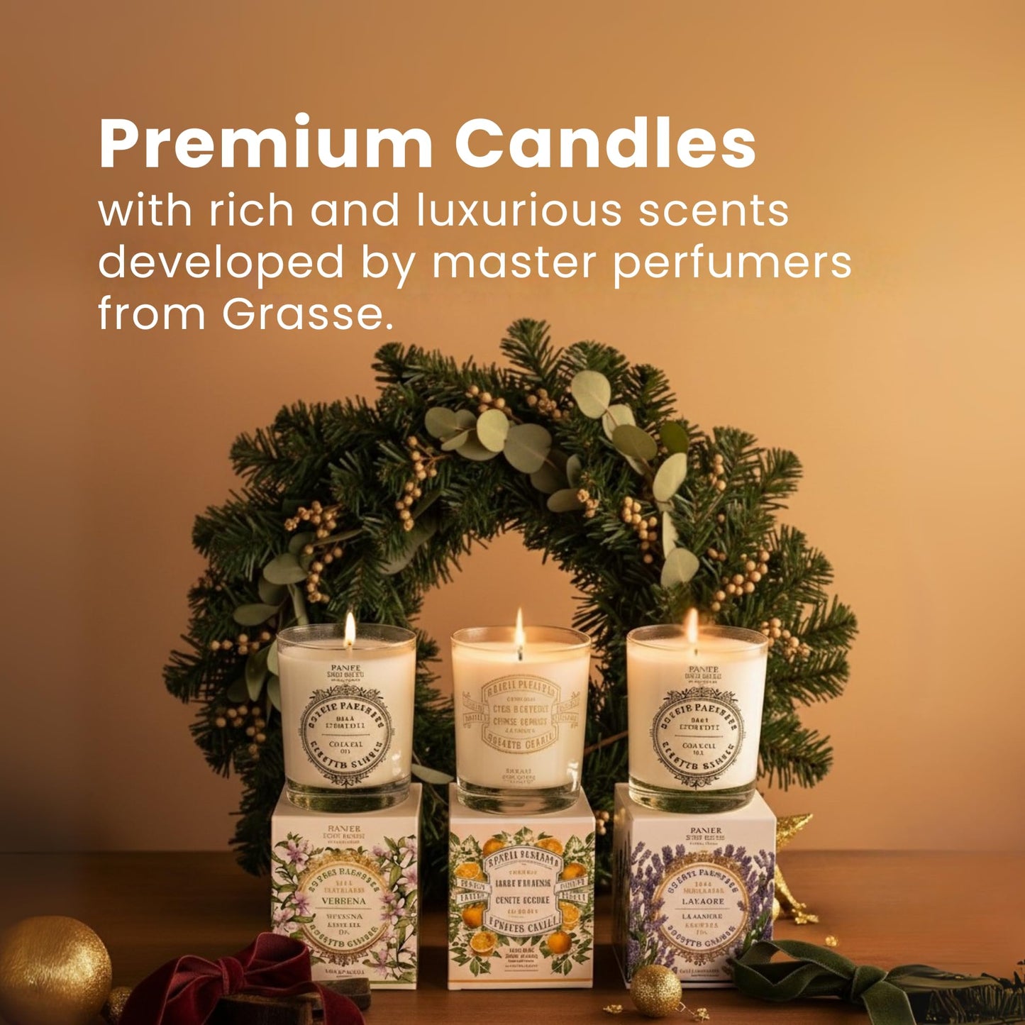Panier des Sens Jasmine Candle - Hand-Poured in Provence, France - Long Lasting Scented Candles - up to 55 Hours Burn Time - Jasmine Scented Candle - 100% Natural Cotton Wick - 6.3 oz