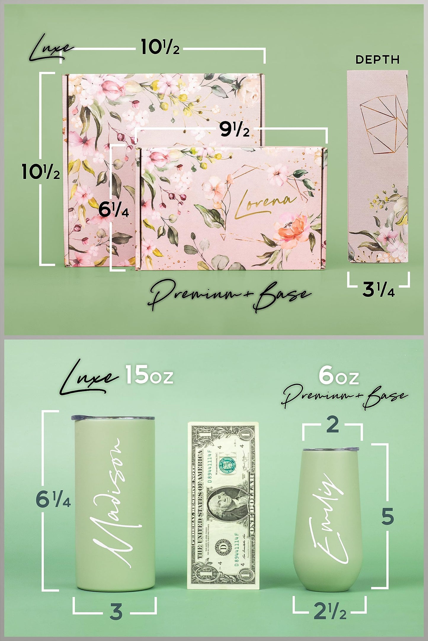 Sincerely, Me Personalized Bridesmaid Proposal Gift with Sage Luxe Bath Spa Set for Green Bridesmaid Gifts (PB1)