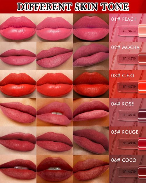 Matte Lipstick Bright Red, Nude Matte Lipstick Long-Lasting Lip Makeup Waterproof Smudge Proof for Women,Silky Velvet Moisturizing Lip Stick High Impact Lip Color Lip Gloss Balm Gift for Girls-03