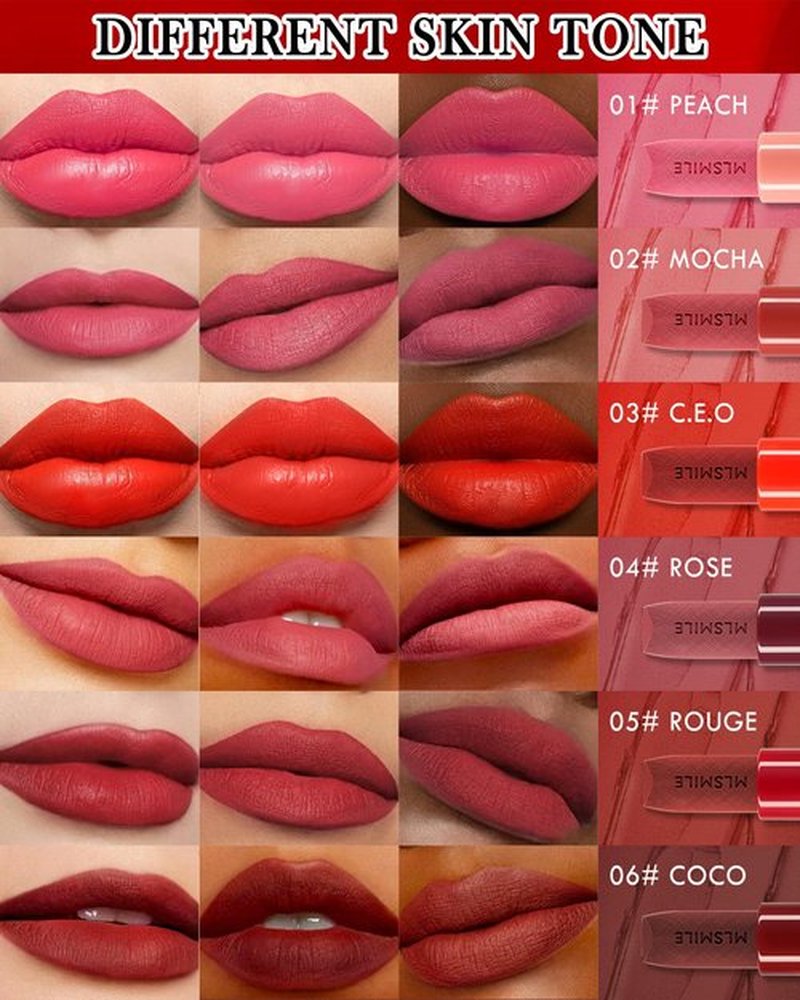 3 Pcs Matte Lipstick for Women Set,Rose Pink Nude Pink Bright Red Nude Matte Lipstick Long-Lasting Lip Makeup,Waterproof Smudge Proof Velvet Lip Gloss 24 Hours Lip Stick Lip Color Gift for Girls-Set A
