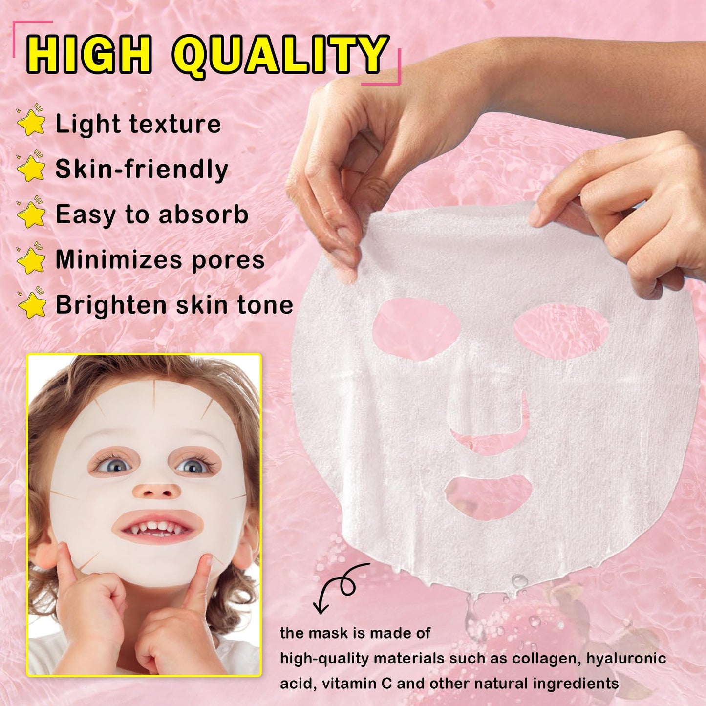 LZXLUKGIR 10 Pack Kids Face Masks Spa,Fruit Face Masks Skincare for Kids