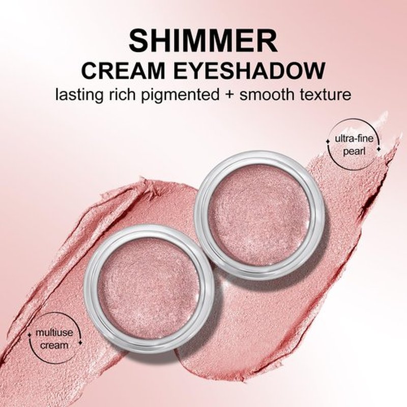 KYDA Shimmer Cream Eyeshadow, Smooth Ice Cream-like Texture, Lasting High Pigmented Creamy Formula, Blendable Shimmer Finish, Face & Eyes Highlighter, Multiuse Shimmer Cream, #04