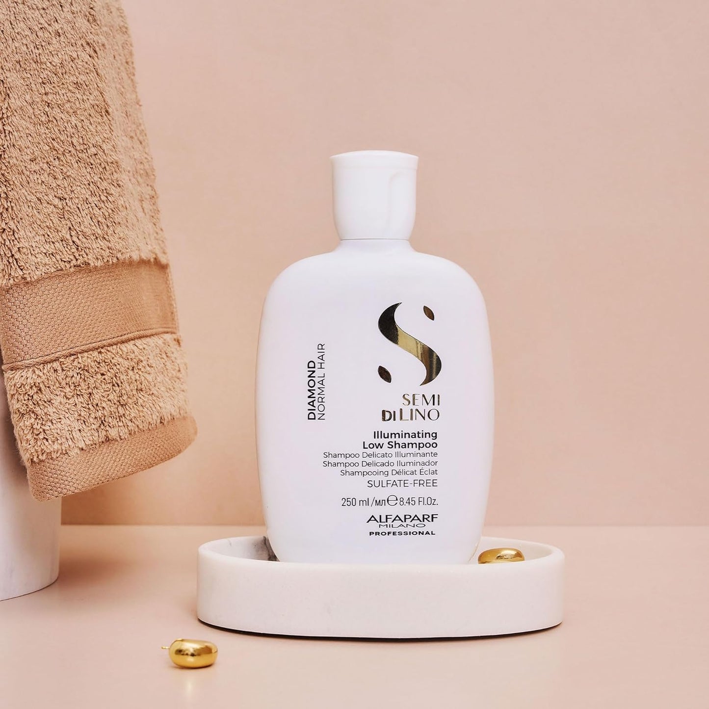 Alfaparf Milano Semi Di Lino Diamond Shine Illuminating Sulfate Free Shampoo - Adds Gloss and Shine - Paraben and Paraffin Free - Safe on Color Treated Hair - Professional Salon Quality