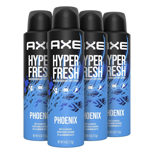 AXE Apollo Deodorant Spray 48 Hour Odor Protection Fresh Sage and Cedarwood Deodorant without Aluminum and without Residue, 4 Ounce (Pack of 4)