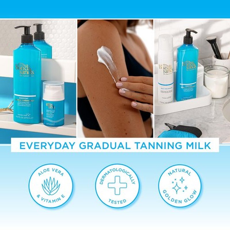 Bondi Sands Everyday Gradual Tanning Milk | Long-lasting, Tanning Body Moisturizer Enriched With Aloe Vera and Vitamin E for Glowing Skin, 12.68 Fl Oz