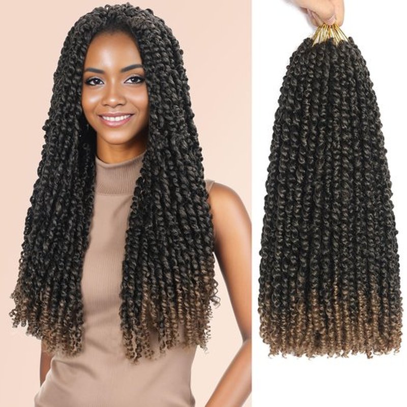 14 Inch Passion Twist Hair T27# 8 Packs Passion Twist Trochet Hair Pre Looped Crochet Twist Water Wave Hair Pre Twist Hair Extensions for Women Girl