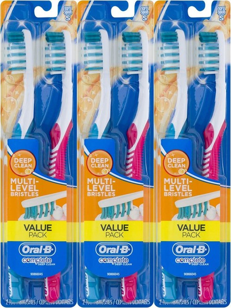 Oral-B Advantage Complete Deep Clean Toothbrush, Soft, 2 Count (Pack of 3) Total 6 Toothbrushes