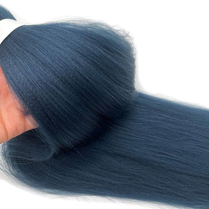 UPruyo Dark Blue Pre Stretched Braiding Hair 30 Inch Kanekalo Navy Blue Braiding Hair Extensions for Braiding Box Braids Synthetic Long Yaki Knotless Prestretched Braiding Hair for Women Girls