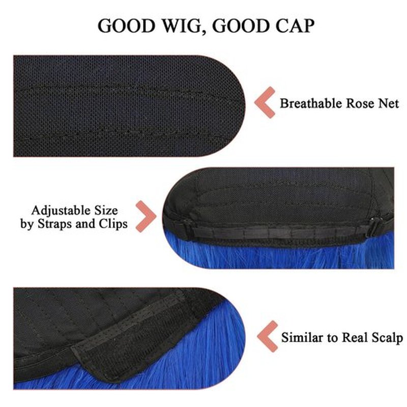 SOFEIYAN Short Straight Bob Wigs with Bangs 11 inch Synthetic Daily Party Cosplay Hair Wig for Black Women, Dark Blue