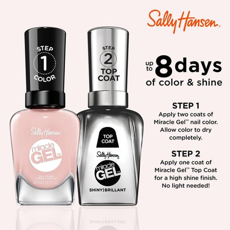 Sally Hansen Miracle Gel™, Once Chiffon a Time, Long Lasting, Gel-Like Formula, No UV Lamp Needed, Pink Nail Polish