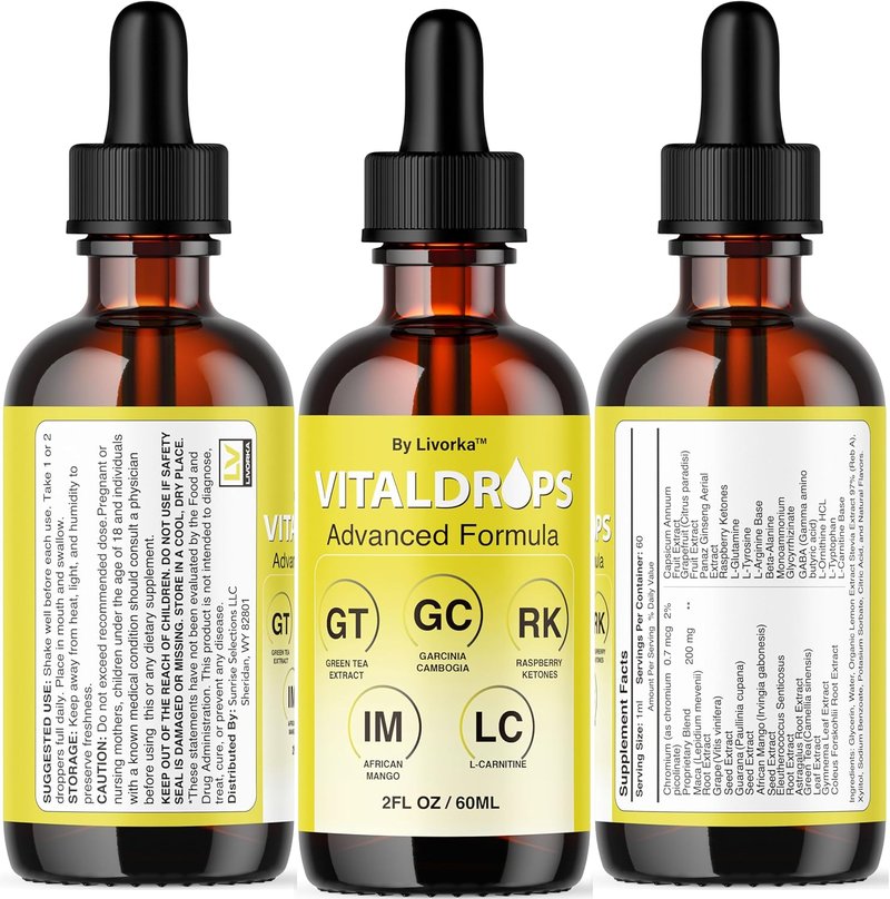 Vital Drops - Advanced All-Natural Multivitamin Liquid Supplement for Overall Health | 1 Month Supply