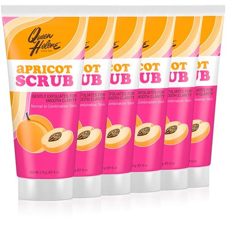 Queen Helene Facial Scrub, Apricot, 6 Oz (Pack of 6) (Packaging May Vary)