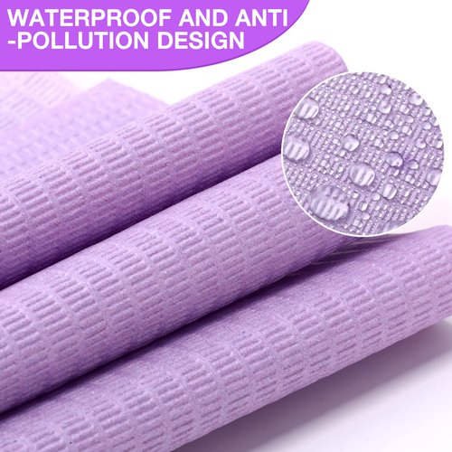Newwiee 250 Pcs Disposable Nail Table Towels Mat, 13'' x 18'' Patient Bibs 3 Ply Waterproof Tattoo Bibs Nail Towels Paper Tray Covers Clean Pads Tattoo Supplies (Purple)