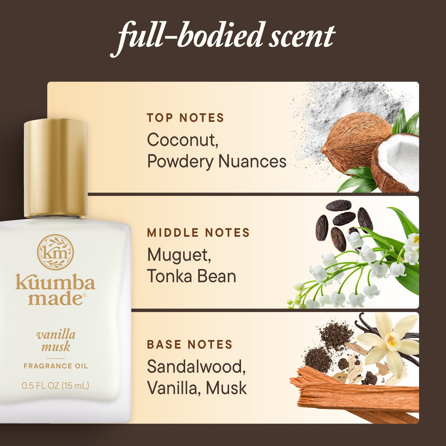 Kuumba Made Vanilla Musk Fragrance Oil Roll-On, Alcohol-Free, 0.5 Fl Oz