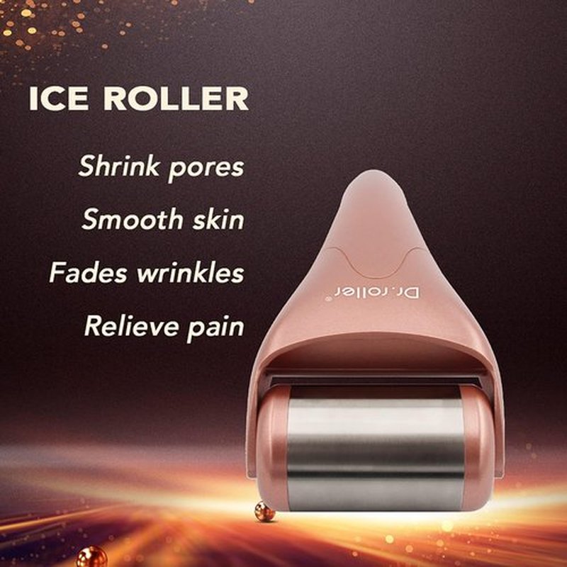 Dr.roller Ice Roller, Ice Roller for Face Freeze Massager, Ice Face Roller, Face Ice Roller Skin Care Tool for Reduce Pain Relief and Minor Injury, Relieve Puffiness (Stainless Steel)