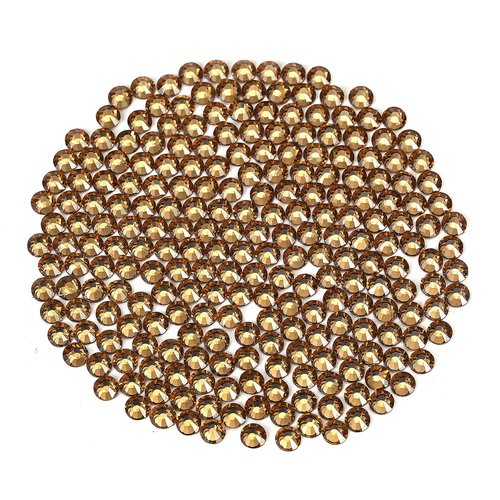 Novani Brown Rhinestones Flatback Rhinestones Glass Gems Stones Jewels Round Gemstones Non-Hotfix Crystal for Crafts,SS20,1440 Pieces,Topaz