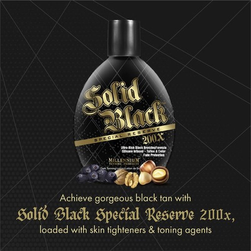 Millennium Tanning Solid Black Special Reserve 200X Tanning Lotion, 13.5 Ounces, 2-pack