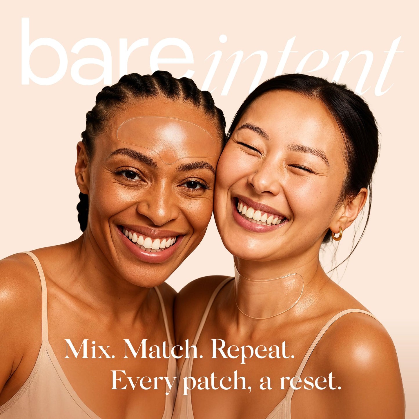Bare Intent Reusable Anti-Wrinkle Patches for Neck | Hypoallergenic, Moisturizing & Smoothing Wrinkle Patches for Creases, Crepey Skin & Neck Lines | Contour-Fit | 2 pack (2 sets) | Up to 15 Uses