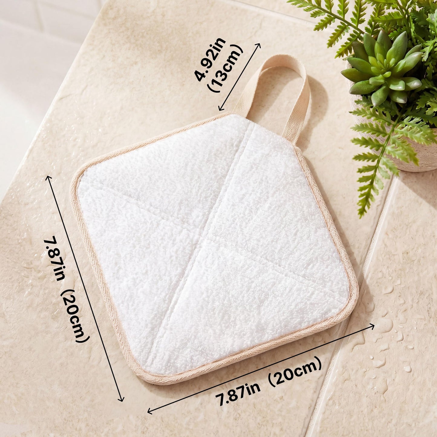 ZOMCHI Exfoliating Washcloth for Face and Body, Dual Function Wash Cloth with Soft and Rough Sides, Exfoliating Scrub Bath Towels, Washcloth with Loop (White, 3 Pack)