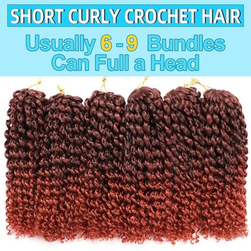 8 Inch Short Passion Twist Hair 6 Bundles Marlybob Crochet Hair Kinky Curly Crochet Hair for Black Women (6Bundles8 Inch, 1B/350#)