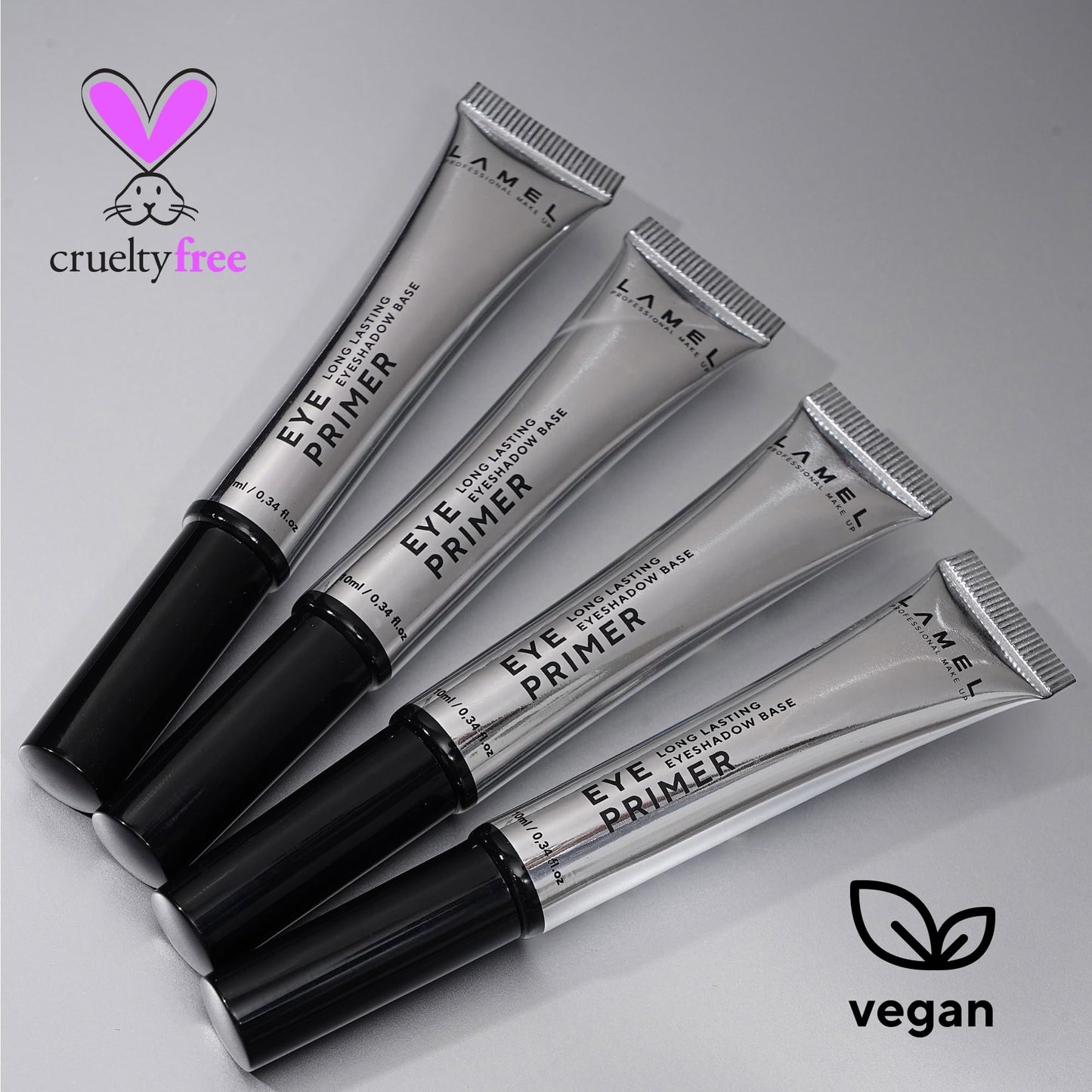 Lamel Insta Eyeshadows Base - Universal Colours - Clear, Waterproof, Vegan, Cruelty-Free, Made for Long-Lasting Wear - For Any Skin Tone and Type - 10 ml